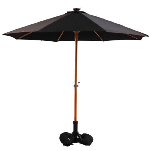 lchilds patio umbrella Wooden Umbrella w. LED light – Danish Umbrella Company